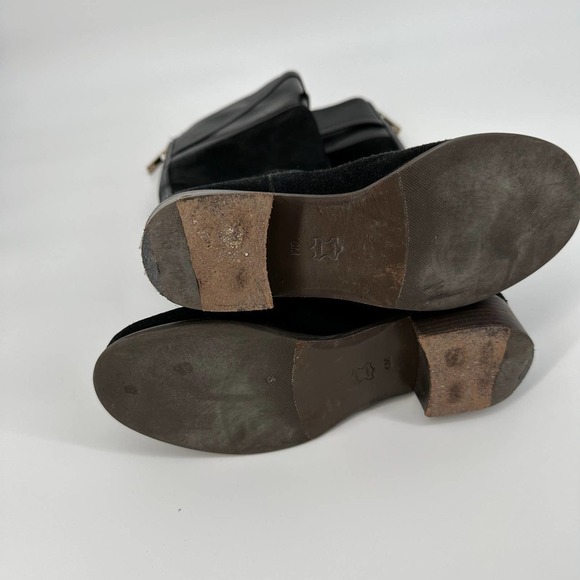 Tory Burch Womens Suede Leather Tall Riding Boot Round Toe Zipper Black Size 6 - Picture 11 of 16